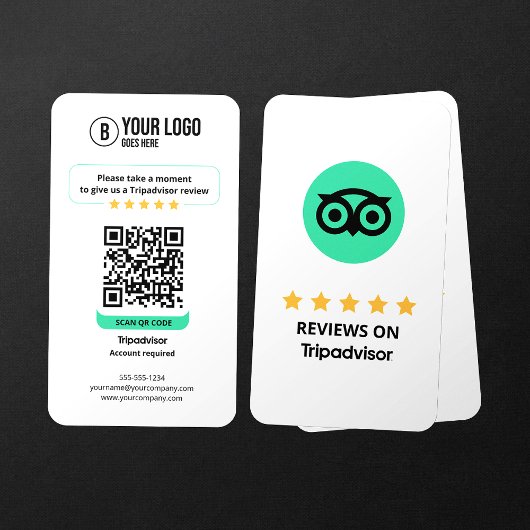 Überprüfung des QR-Codes durch den Tripadvisor Visitenkarte