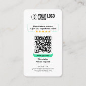 Überprüfung des QR-Codes durch den Tripadvisor Visitenkarte (Vorderseite)