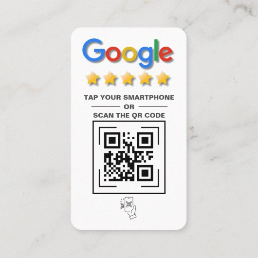 Überprüfung des QR-Codes durch Google Gestochen Visitenkarte (Rückseite)