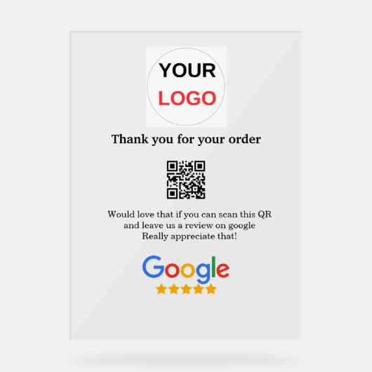 Überprüfung des Unternehmenslogos durch Google Prü Acrylschild (Vorderseite)