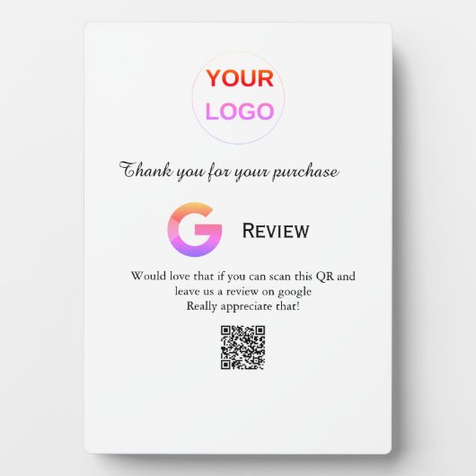 Überprüfung des Unternehmenslogos durch Google Prü Fotoplatte (Vorderseite)