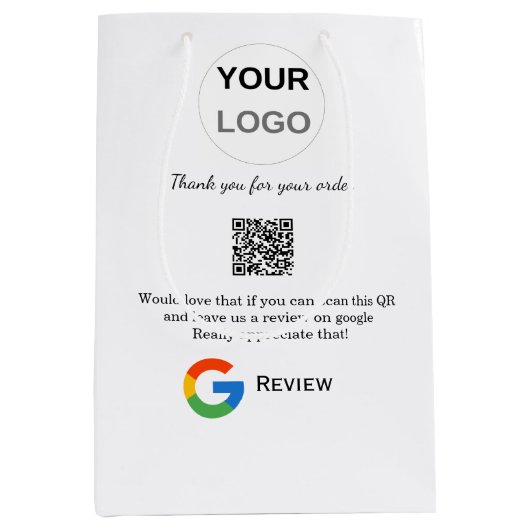Überprüfung des Unternehmenslogos durch Google Prü Mittlere Geschenktüte (Vorderseite)