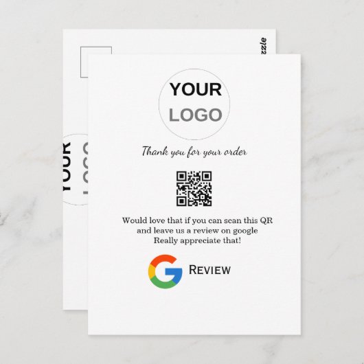 Überprüfung des Unternehmenslogos durch Google Prü Postkarte (Vorne/Hinten)