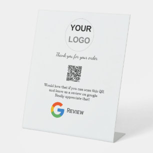 Überprüfung des Unternehmenslogos durch Google Prü Sockelschild
