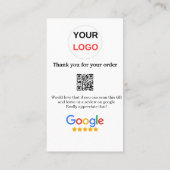 Überprüfung des Unternehmenslogos durch Google Prü Visitenkarte (Rückseite)