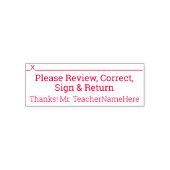 Überprüfung und Signierung + Name Rubber-Briefmark Permastempel (Design)