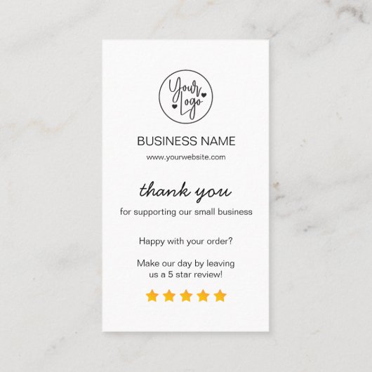 Überprüfung von QR Code 5 Star Visitenkarte (Rückseite)