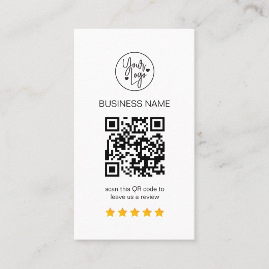 Überprüfung von QR Code 5 Star Visitenkarte (Vorderseite)