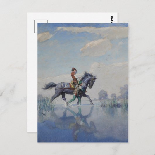 Überqueren der Fens, c. 1916 von N.C. Wyeth Postkarte (Vorne/Hinten)