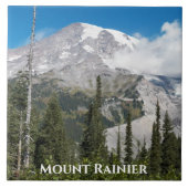 Überqueren der Wolke über den Berg Rainier Fliese (Vorderseite)