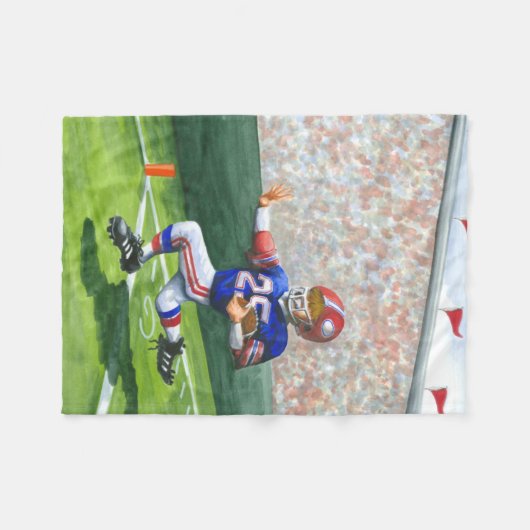 Überqueren der Ziellinie für einen Touchdown Fleecedecke (Vorderseite (Horizontal))