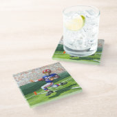 Überqueren der Ziellinie für einen Touchdown Glasuntersetzer (Schrägansicht)