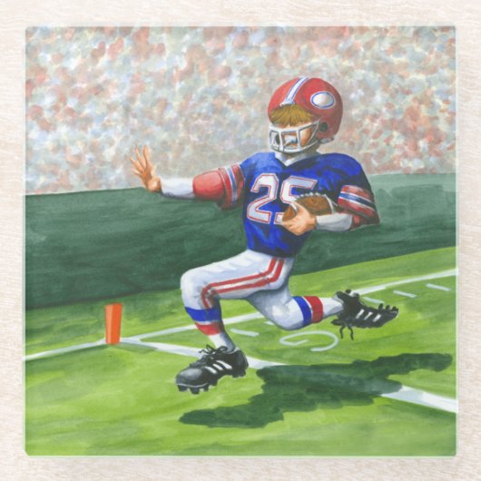 Überqueren der Ziellinie für einen Touchdown Glasuntersetzer (Vorderseite)