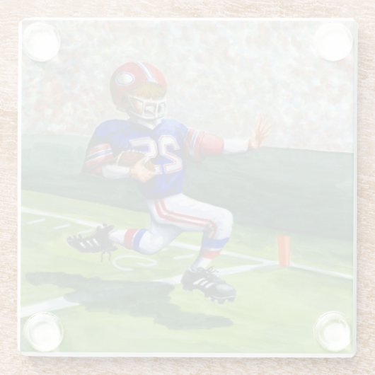 Überqueren der Ziellinie für einen Touchdown Glasuntersetzer (Rückseite)