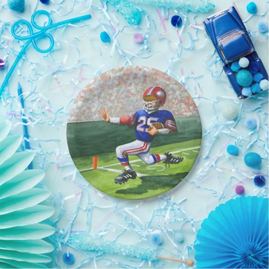 Überqueren der Ziellinie für einen Touchdown Pappteller (Party)