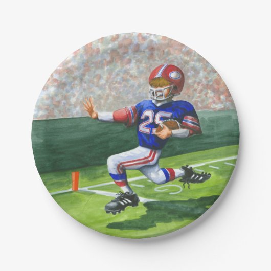 Überqueren der Ziellinie für einen Touchdown Pappteller (Vorderseite)