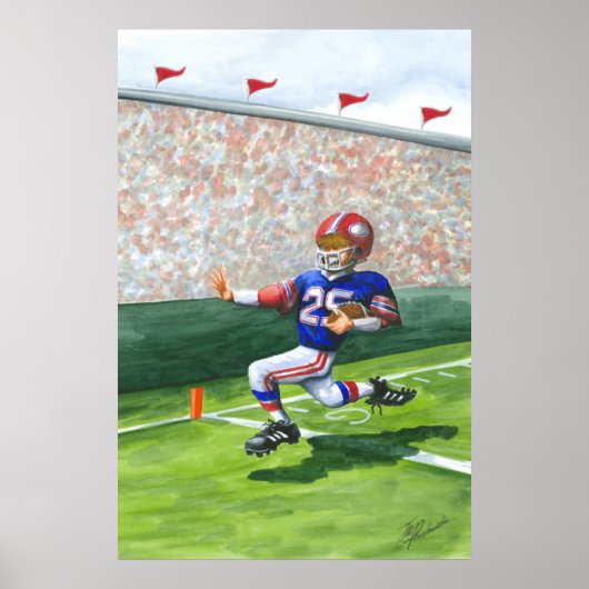 Überqueren der Ziellinie für einen Touchdown Poster (Vorne)