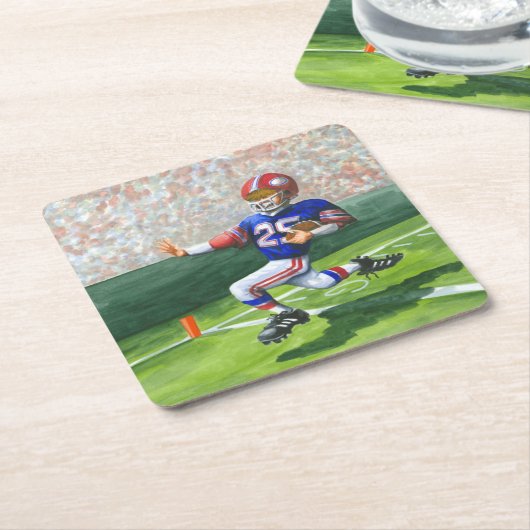 Überqueren der Ziellinie für einen Touchdown Rechteckiger Pappuntersetzer (angewinkelt)