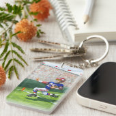 Überqueren der Ziellinie für einen Touchdown Schlüsselanhänger (Vorderseite rechts)