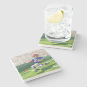 Überqueren der Ziellinie für einen Touchdown Steinuntersetzer (Seitenansicht)