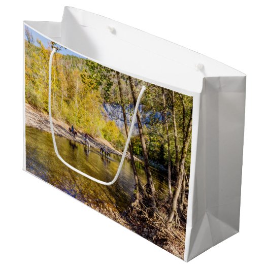 Überqueren des Buffalo River große Geschenktasche Geschenktüte (Vorderseite Schrägansicht)