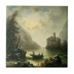 Überqueren in einer mondlischen Nacht - Albert Rie Fliese