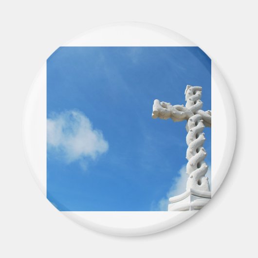 Überqueren in Wolken und blauer Himmel Magnet (Vorne)