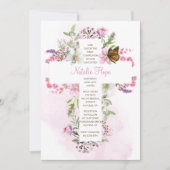 Überqueren mit Blume religiös Einladung (Vorderseite)