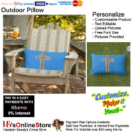 Überqueren Sie das Kissen im Freien mit blauem Hin Für Draußen