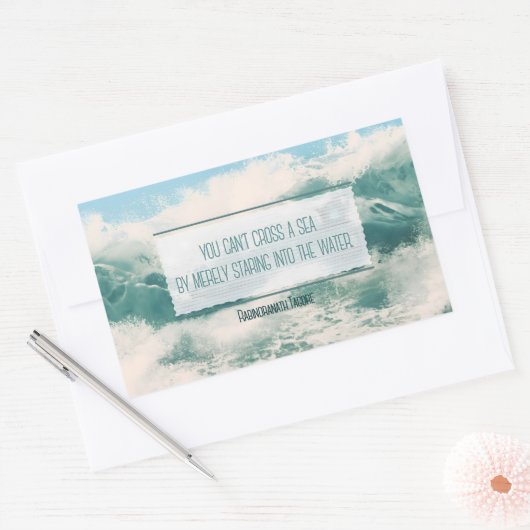 "Überqueren Sie das Meer" Inspiration Zitat Rechteckiger Aufkleber (Umschlag)