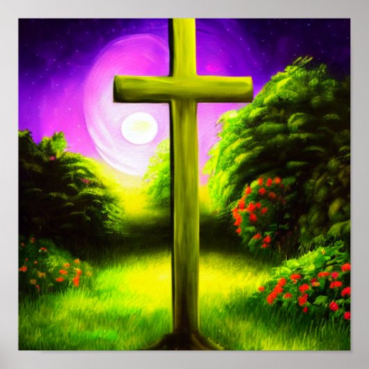 Überqueren Sie den Garten am Nachtplakat Poster (Vorne)