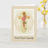 Überqueren Sie mit Rose Christliches Beileid Karte (Gelbe Blume)