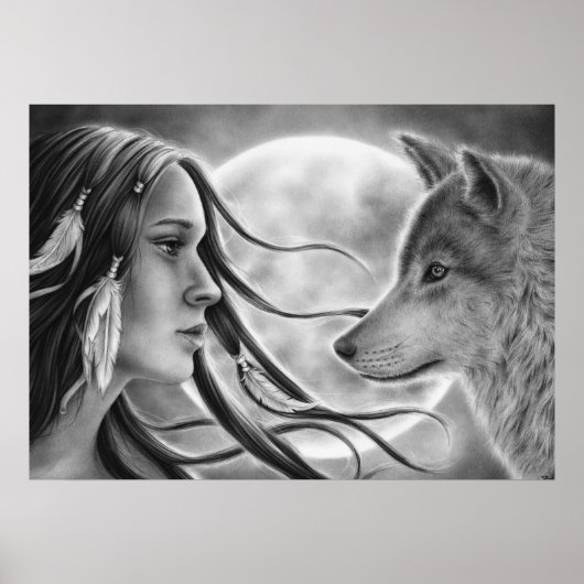 Überqueren von Spirituosen-Wolf-Poster Poster (Vorne)