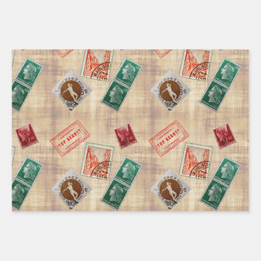 Überqueren von Wrapping Paper Flat Sheet Set 3 Geschenkpapier Set (Vorderseite)