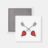Überquerte Arrow-Herzen von Cussdum-Designs Magnet (Vorderseite/Rückseite)