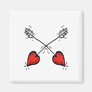 Überquerte Arrow-Herzen von Cussdum-Designs Magnet