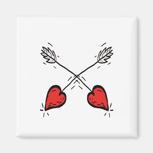 Überquerte Arrow-Herzen von Cussdum-Designs Magnet (Vorne)