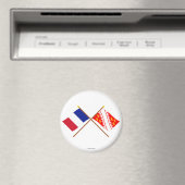 Überquerte Flaggen Frankreichs und des Elsass Magnet (In Situ (Geschirrspüler))