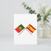 Überquerte Flaggen Portugals und Spaniens Postkarte (Stehend Vorderseite)