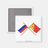 Überquerte Flaggen Russlands und Voronezh Oblast Magnet (Vorderseite/Rückseite)