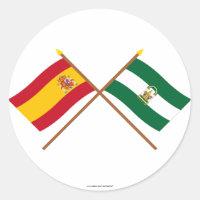 Überquerte Flaggen Spaniens und Andalusiens