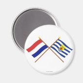 Überquerte Flaggen von Holland und Zeeland Magnet (Vorderseite/Rückseite)