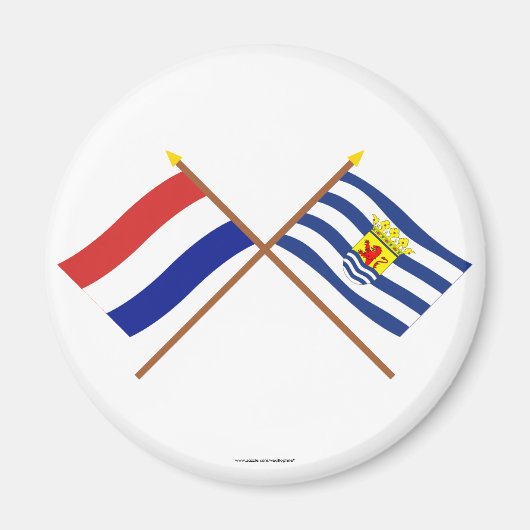 Überquerte Flaggen von Holland und Zeeland Magnet (Vorne)