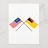 Überquerte Flaggen von Malaysia und Negeri Sembila Postkarte (Vorderseite)