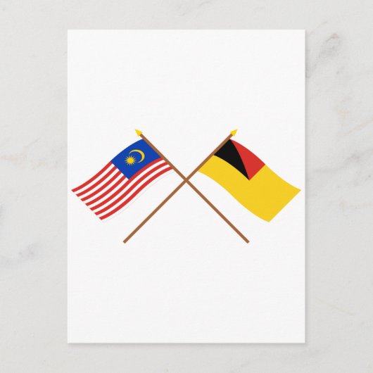 Überquerte Flaggen von Malaysia und Negeri Sembila Postkarte (Vorderseite)