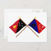 Überquerte Flaggen von PNG und der Provinz Central Postkarte (Vorne/Hinten)