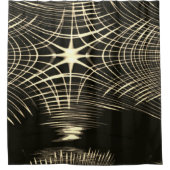 Überquerte Khaki-Linien, die sich in Welle wiederh Duschvorhang (Vorderseite)