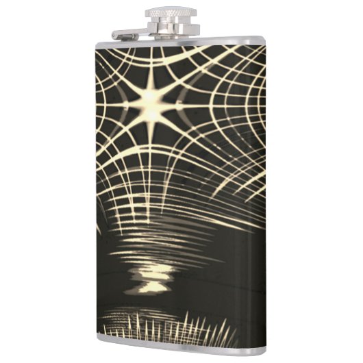 Überquerte Khaki-Linien, die sich in Welle wiederh Flachmann (Links)