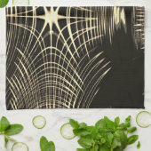 Überquerte Khaki-Linien, die sich in Welle wiederh Geschirrtuch (Gefaltet)