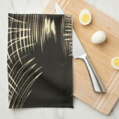 Überquerte Khaki-Linien, die sich in Welle wiederh Geschirrtuch (Viertel Falte)